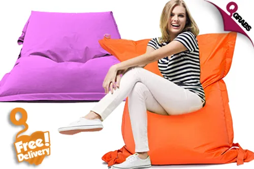 For QR349, Lounge with Uniquely Shaped, Big Puff Sac Bean Bags with FREE Delivery - Choose from 2 Fun Colors! (QR650 Value)
